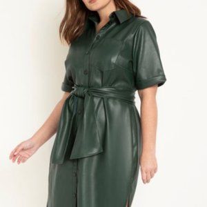 Green Faux Leather Dress